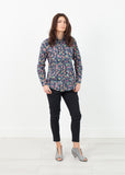 Long Sleeve Blouse in Black/Floral